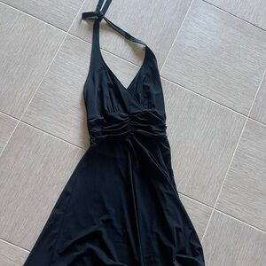 Black Halter Top Midi Dress